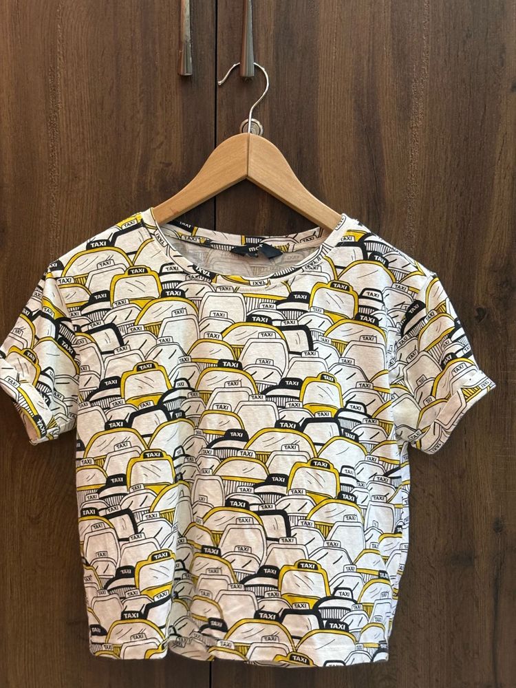 Fun Taxi Print Crop Top
