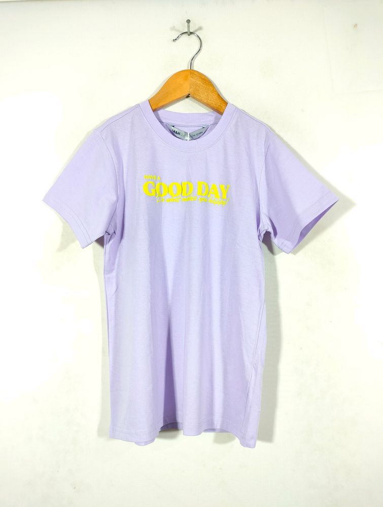 Lavender Printed Casual T Shirt (Girl's)