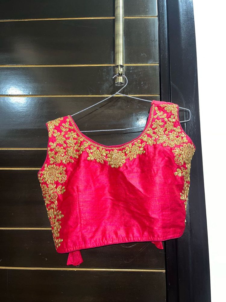 Vibrant Pink Embroidered Blouse