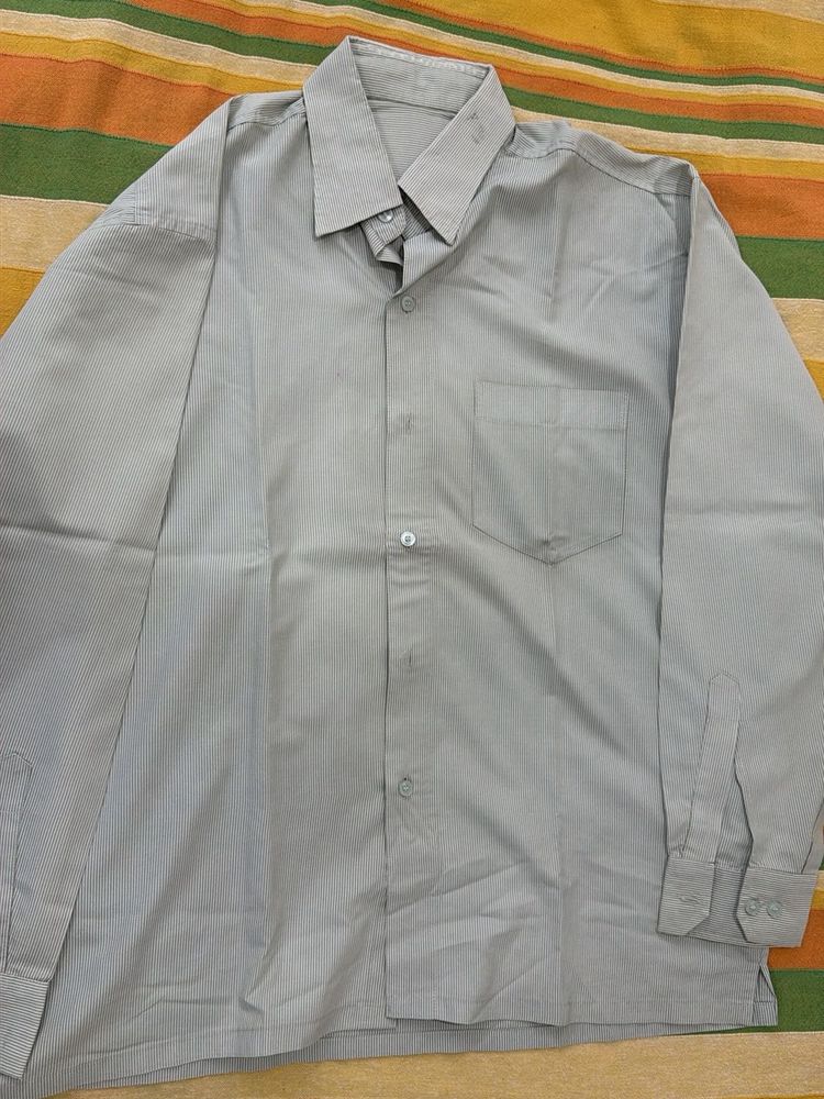 Classic Grey Striped Men's Shirt