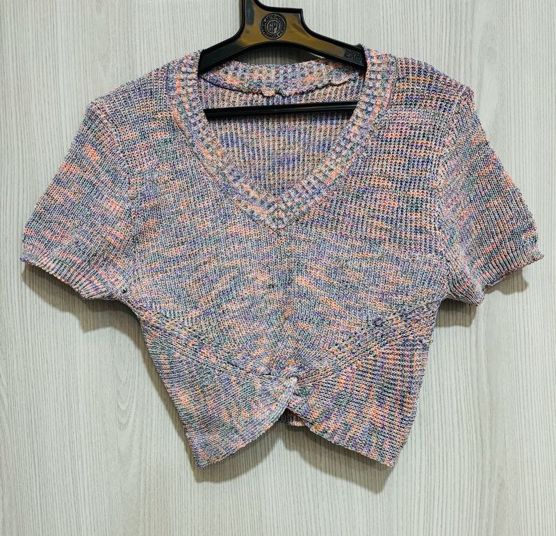 Colorful Knit Crop Top