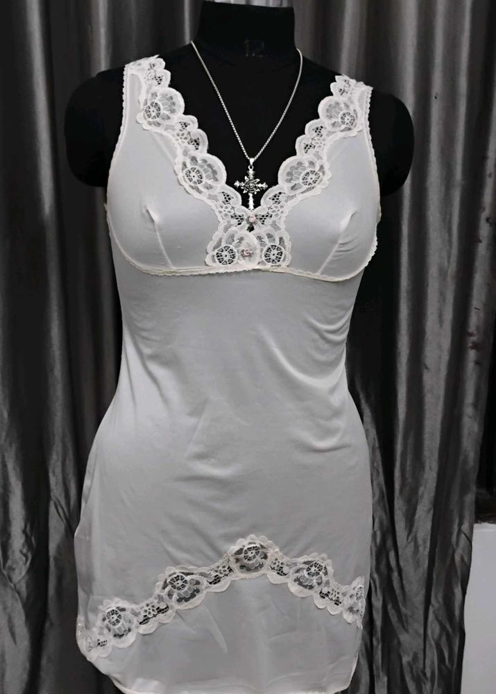 Vintage Lace Trim Slip Dress