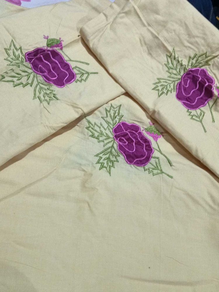 Floral Embroidered Bedsheet Set