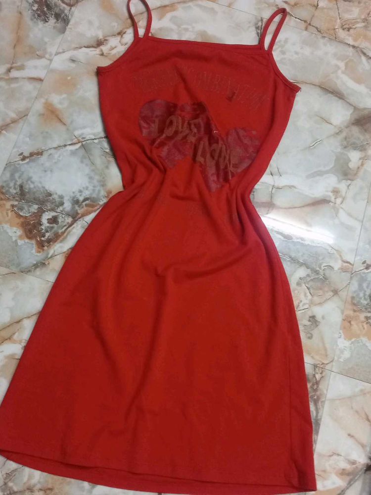 Red Spaghetti Strap Dress