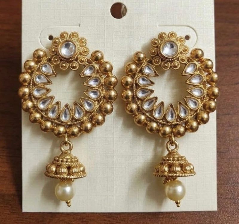 Elegant Gold Jhumka Earrings