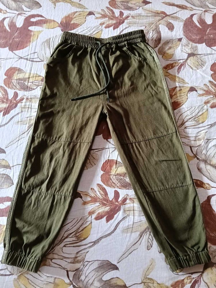 Olive Green Cargo Joggers