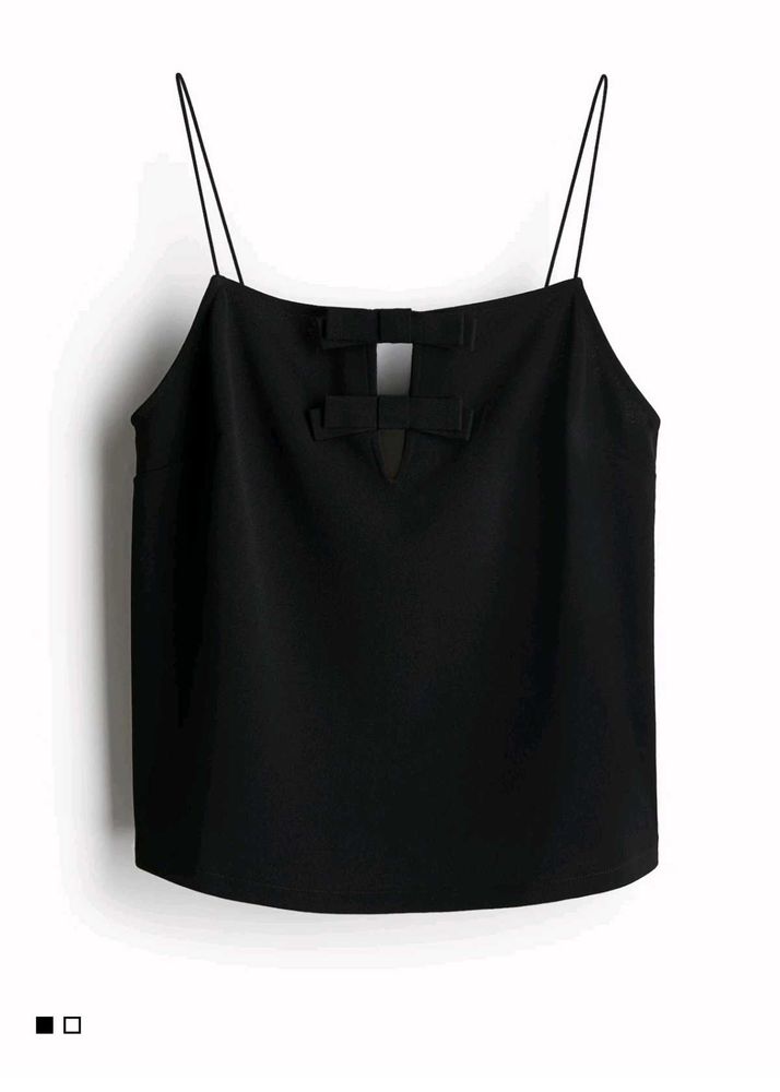 Black Cami Top with Bow Detail H&amp;M