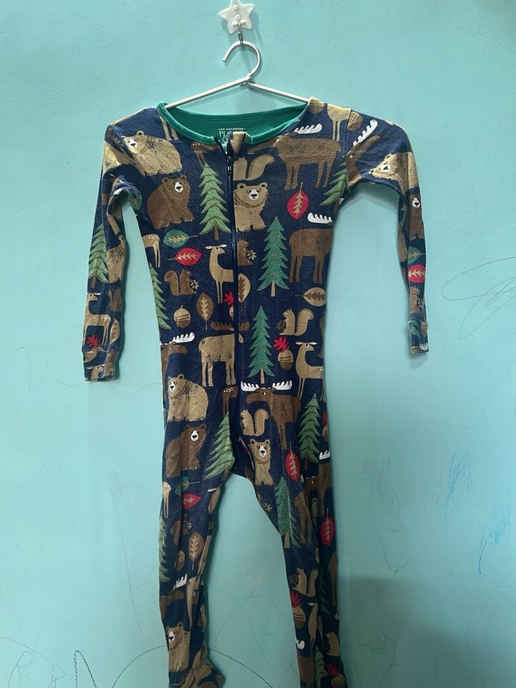 Cozy Footed Pajamas with Woodland Creatures
