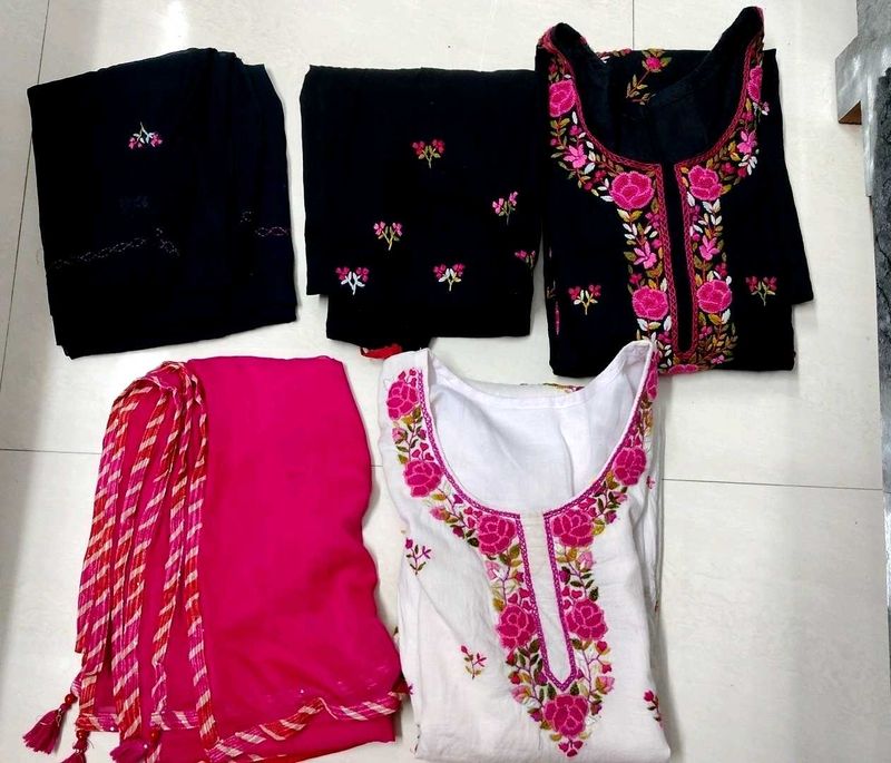 hand Embroidered Kurta Set n extra top duppata