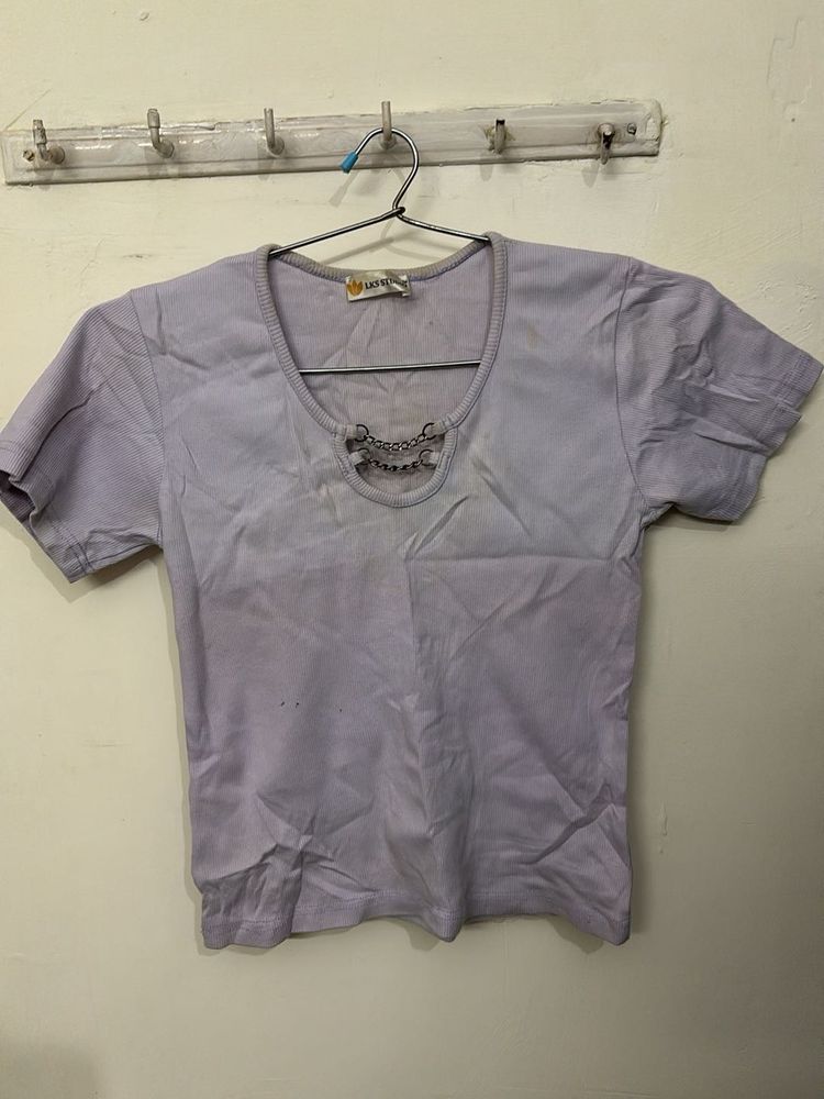 Light Purple Chain Detail Top