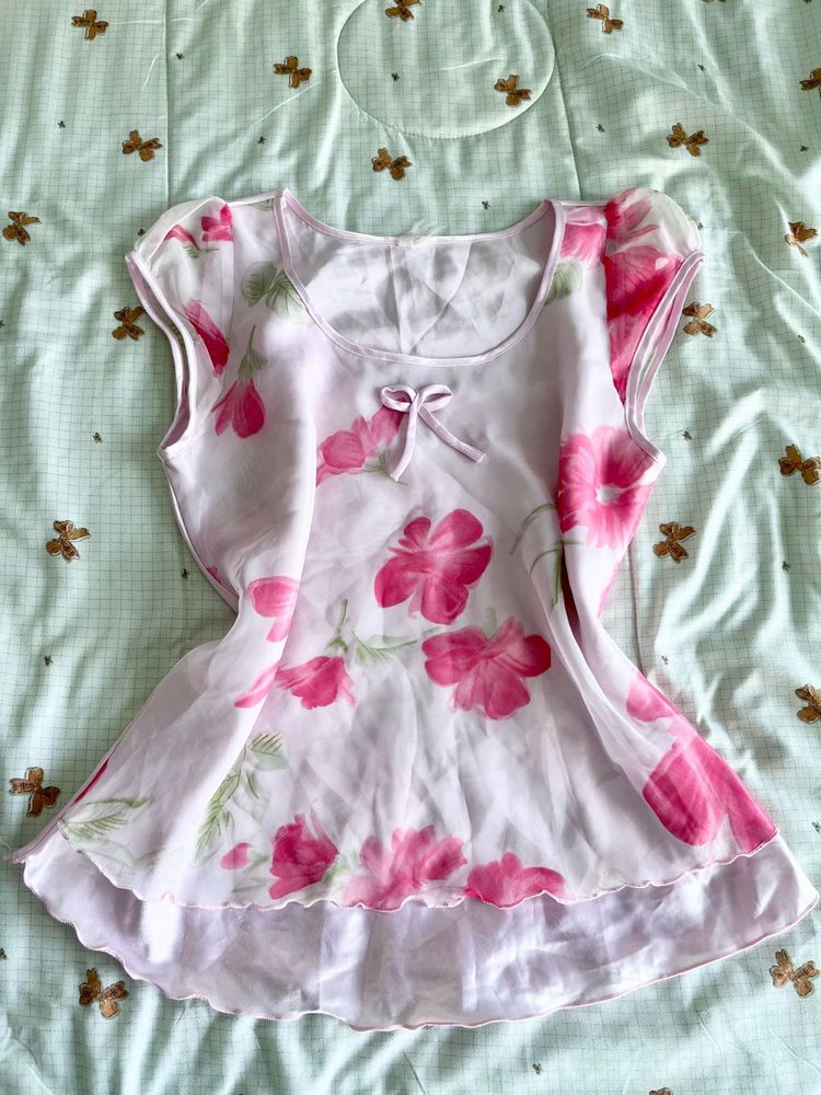 Cute Floral Pajama Top