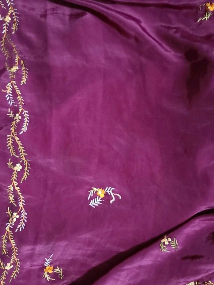 Elegant Embroidered Purple Fabric