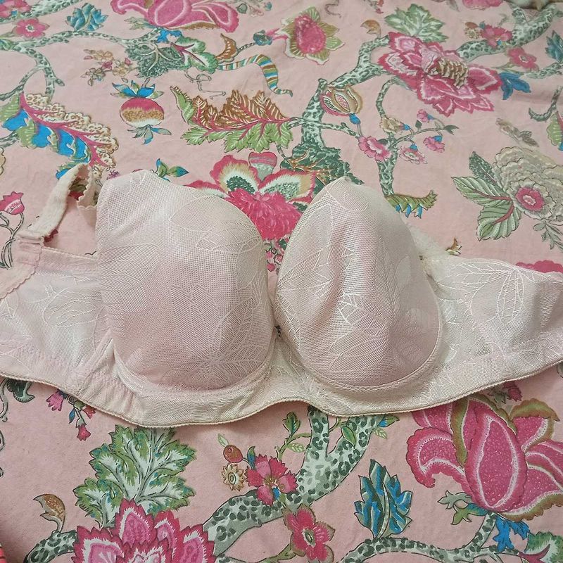 Pale Pink Floral Padded Bra