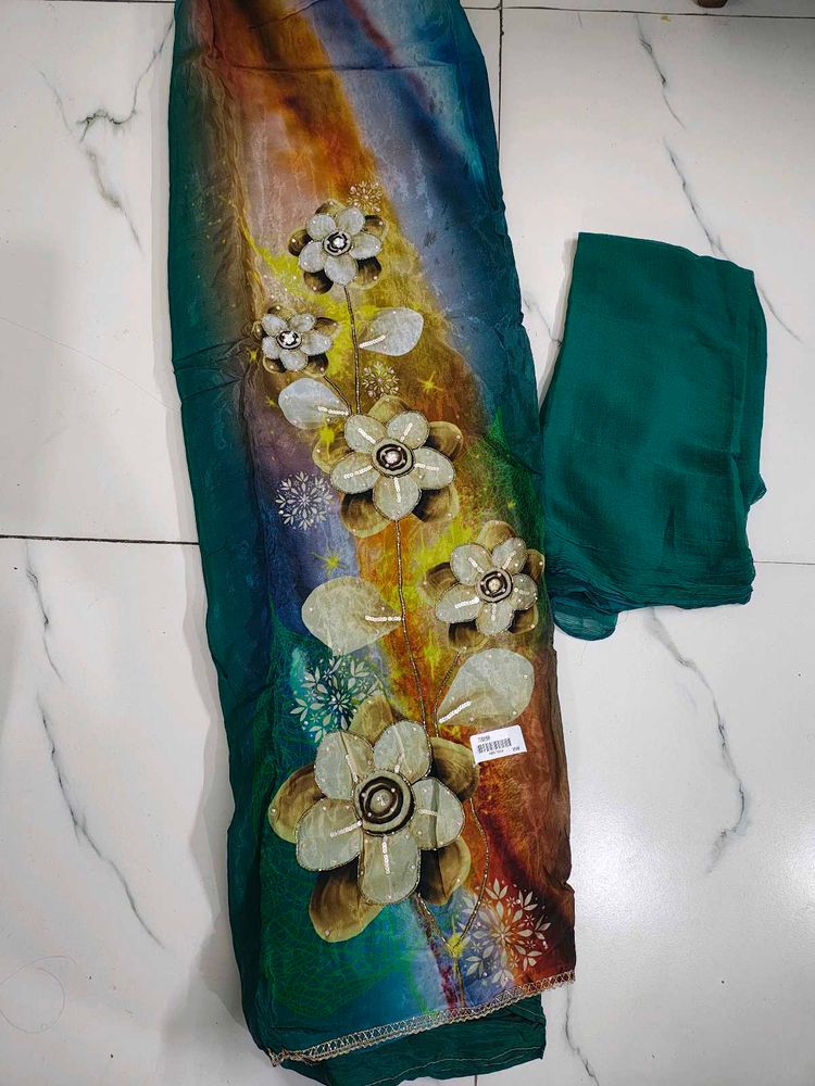 Elegant Floral Embellished Saree