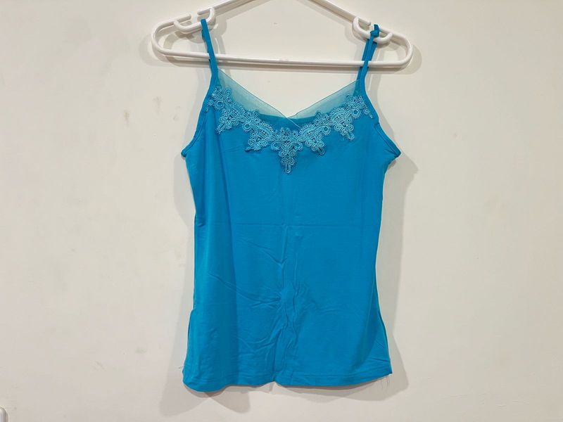 Turquoise Lace Cami Top