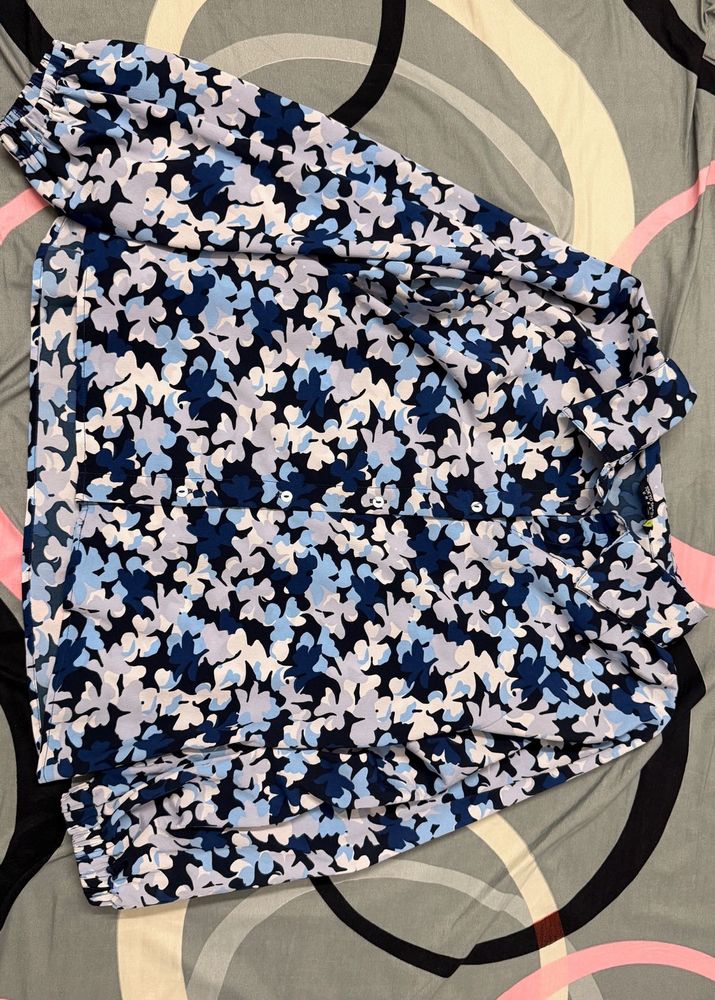 Floral Print Button-Up Top- women