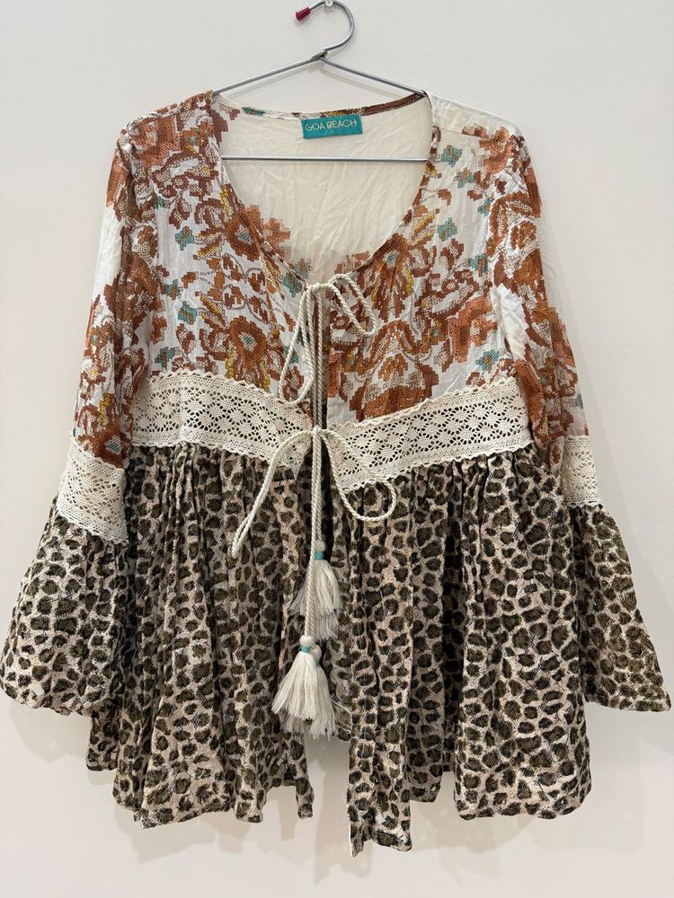 Boho Floral &amp; Leopard Print Tunic