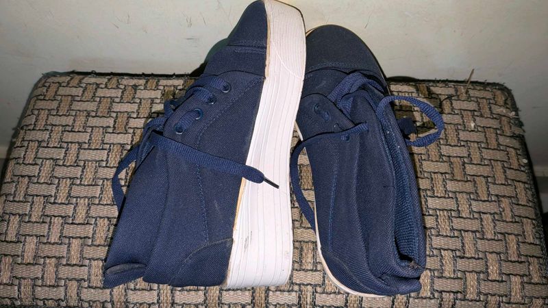 Navy Blue Canvas Sneakers