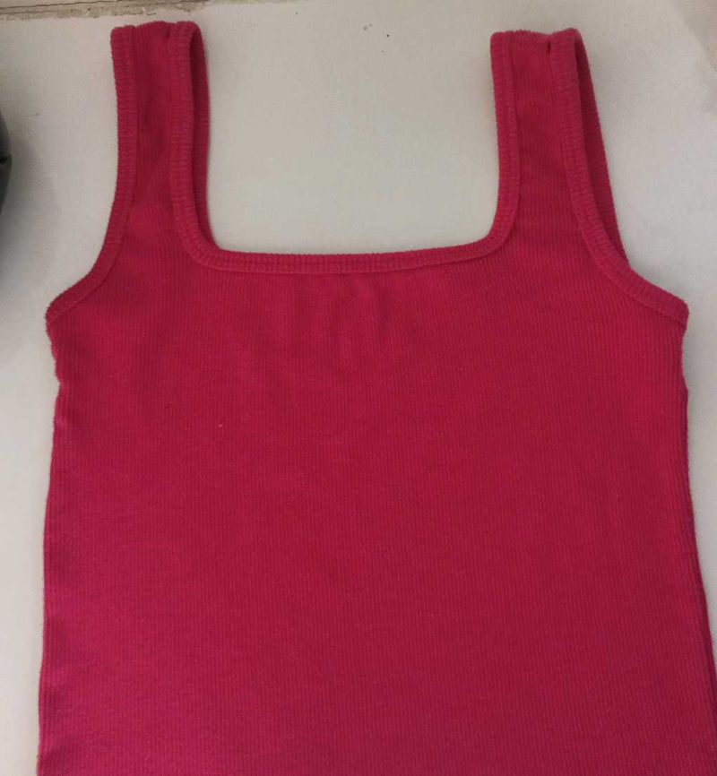 Vibrant Pink Cropped Tank Top
