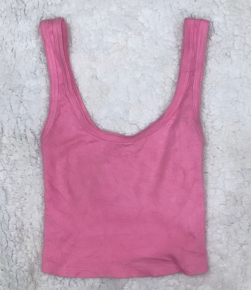 pink basic tank top