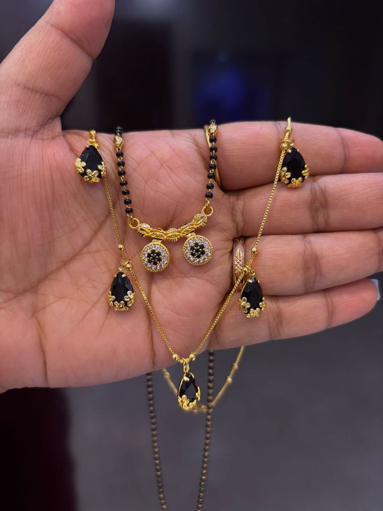 Elegant Black Stone Mangalsutra Set