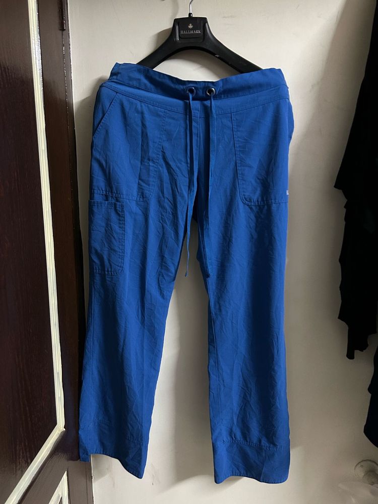 Blue Casual Cargo Pants