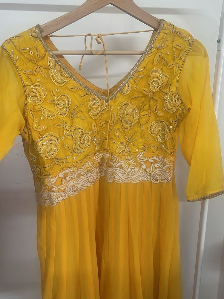 Vibrant Yellow Embroidered Kurta Set