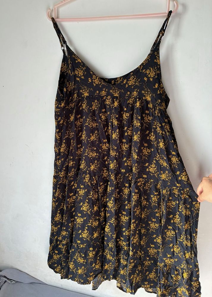 Black Floral Mini Dress
