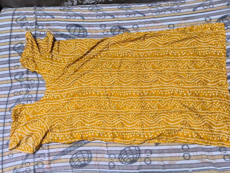 Yellow Bandhani Print Kurta