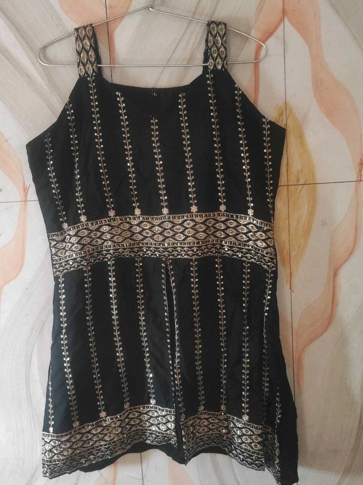 Black Sequined Ethnic Blouse