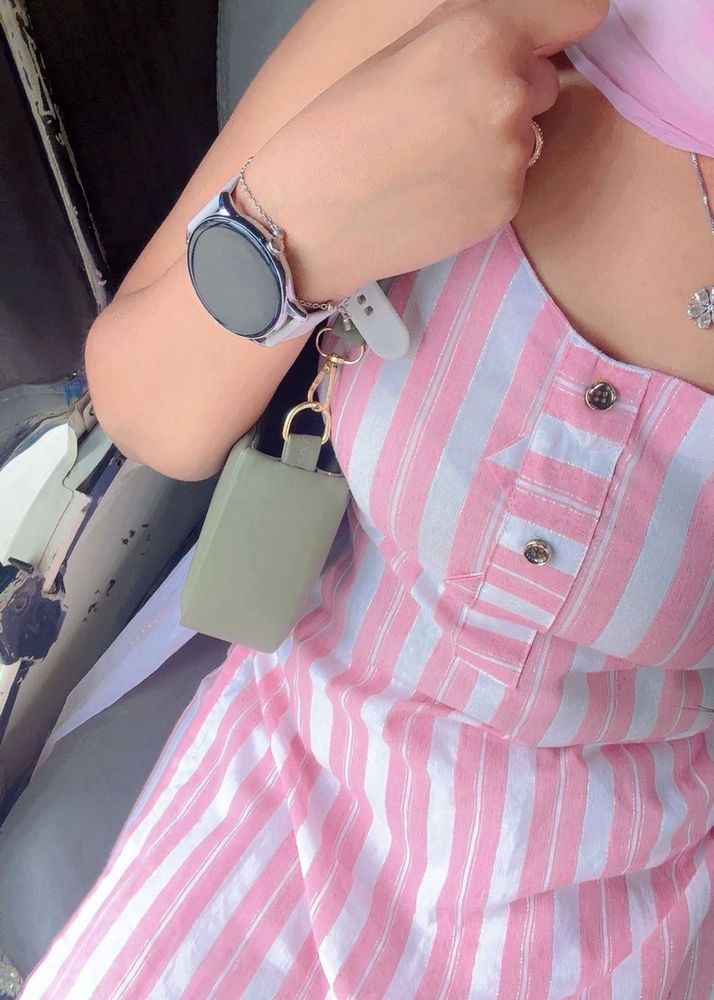 Striped Pink Kurta without dupatta