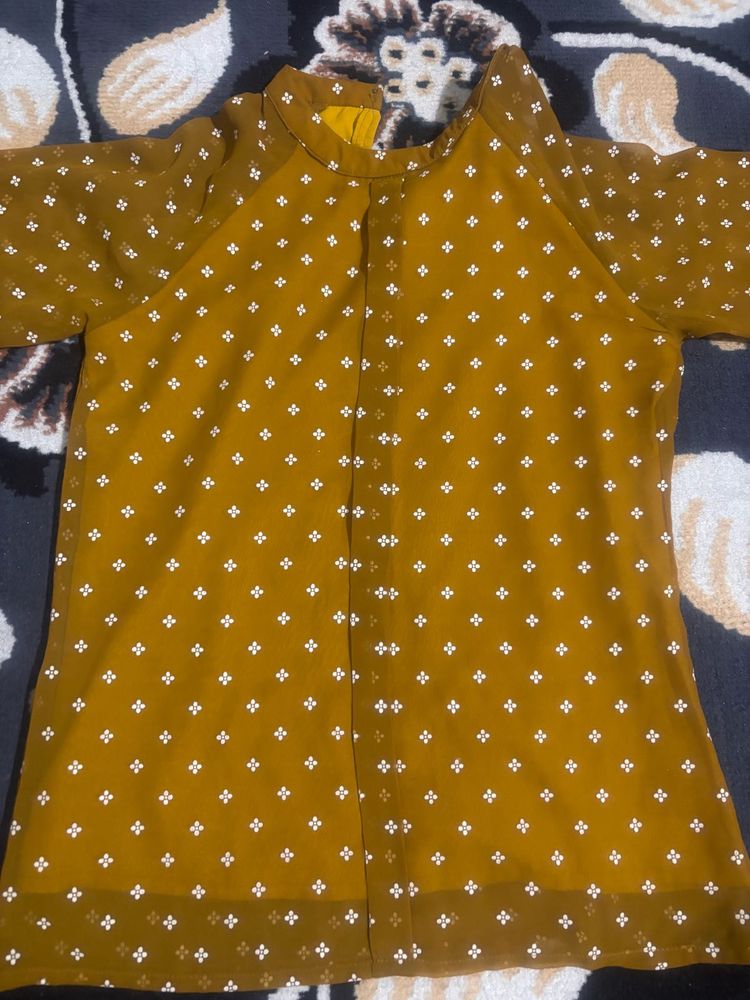 Mustard Patterned Top