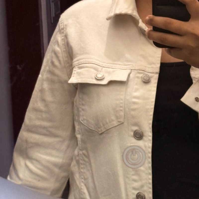 Stylish White Denim Jacket