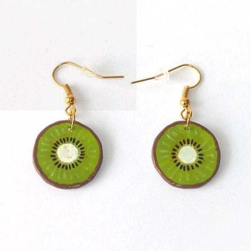 Cute Kiwi Slice Earrings