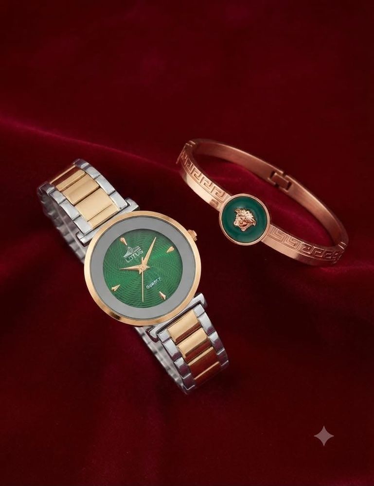 Elegant Two-Tone Watch with Matching Bracelet