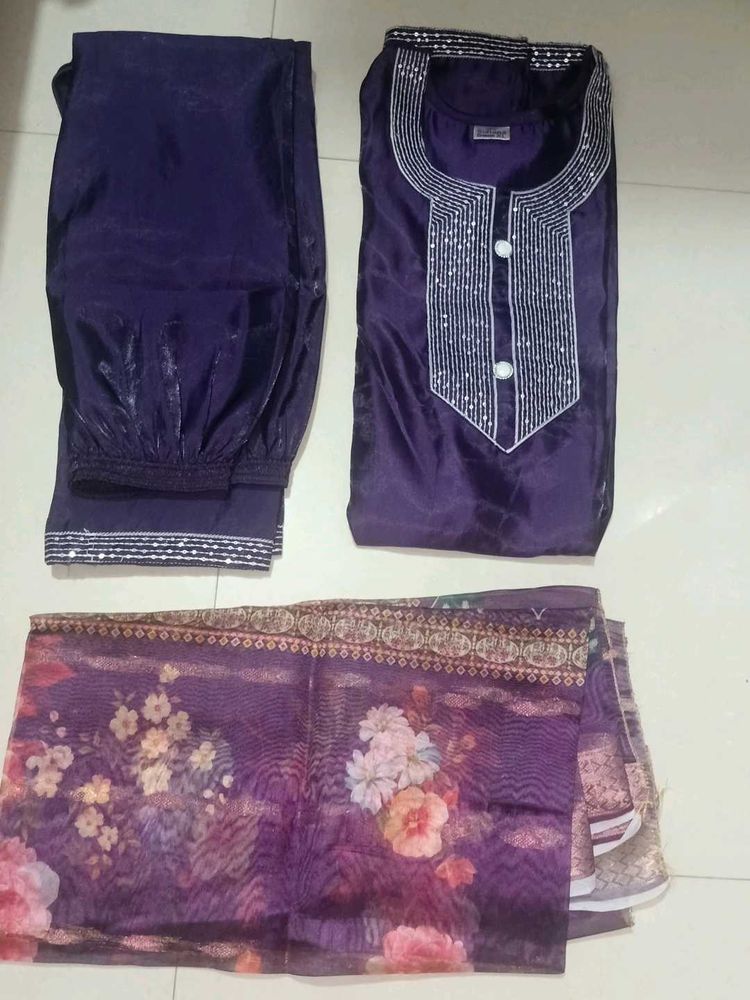 Elegant Purple Kurta Set with Dupatta