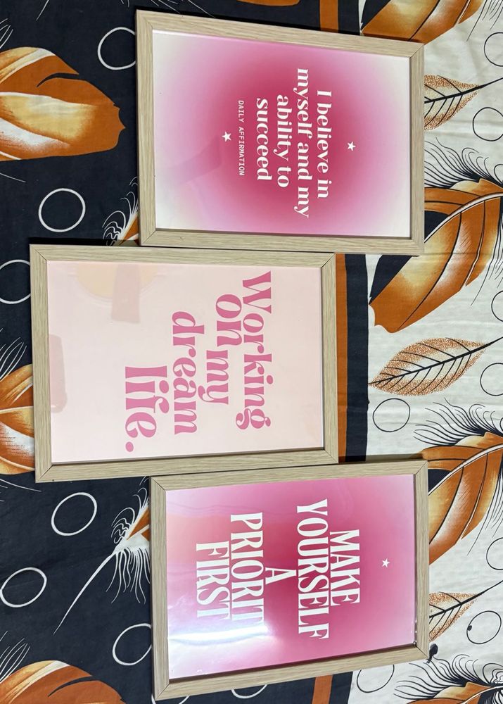 Set of 3 Motivational Framed Prints