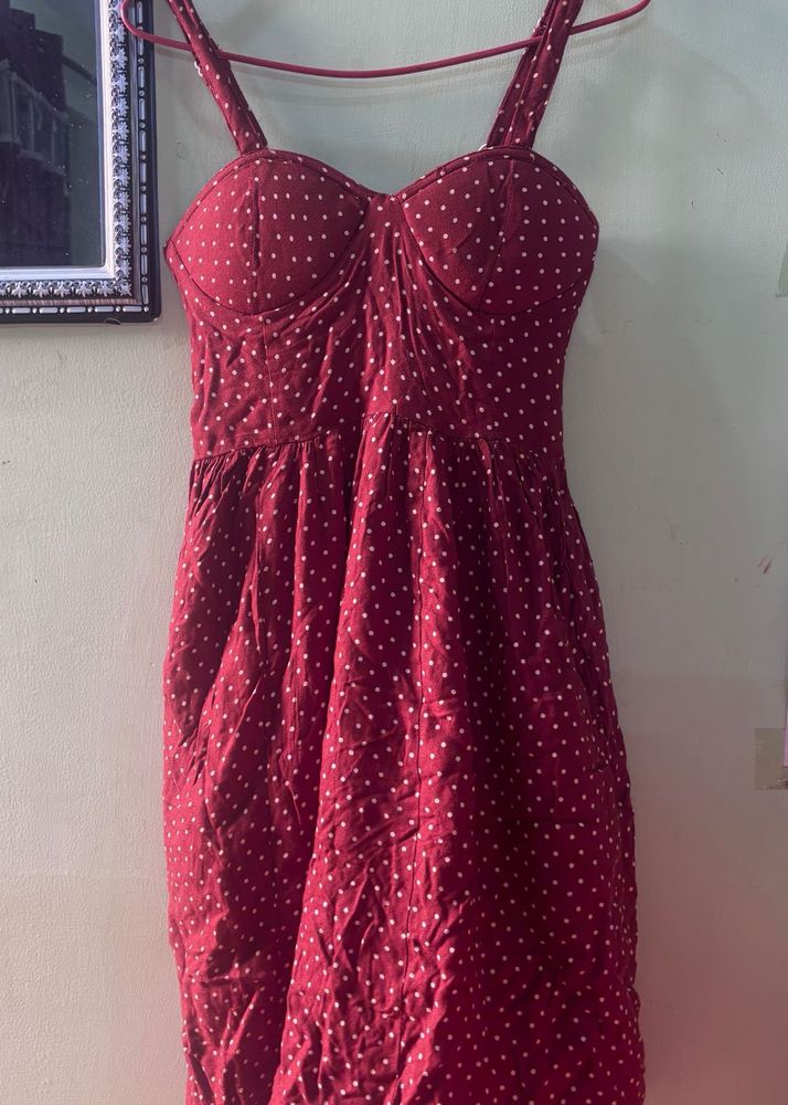 Chic Red Polka Dot Mini Dress