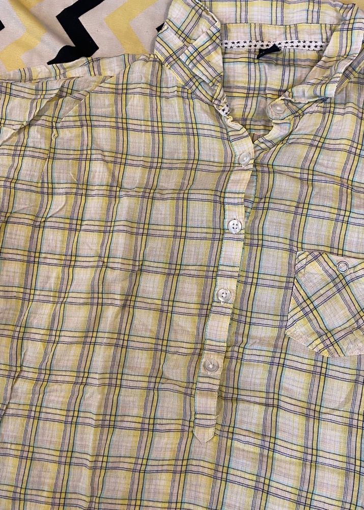 Checked Button-Up Shirt