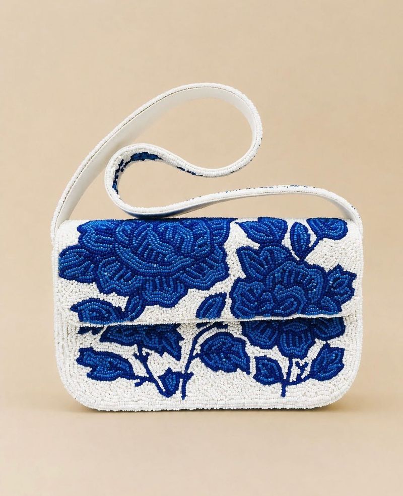 Beaded Floral Clutch Bag