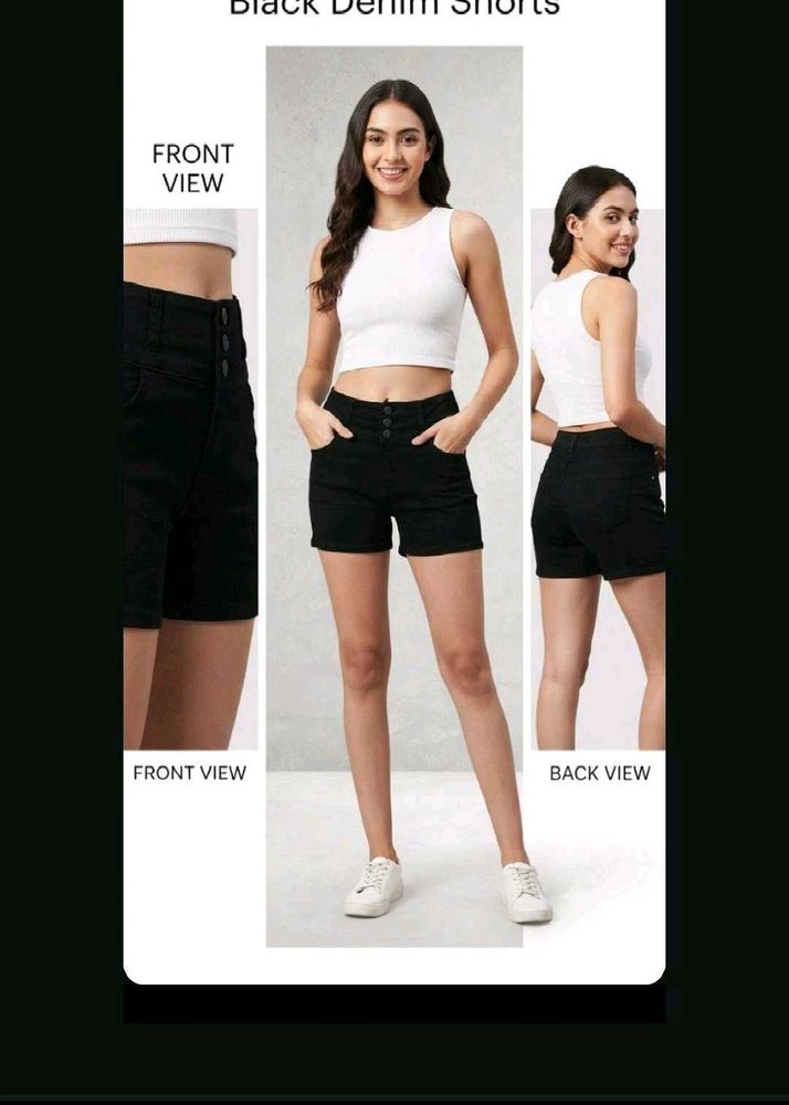 Black Denim Shorts