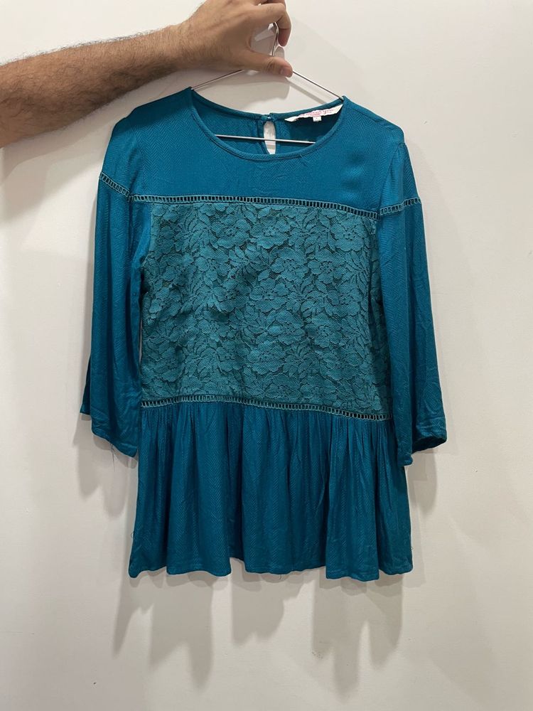 Teal Peplum Top