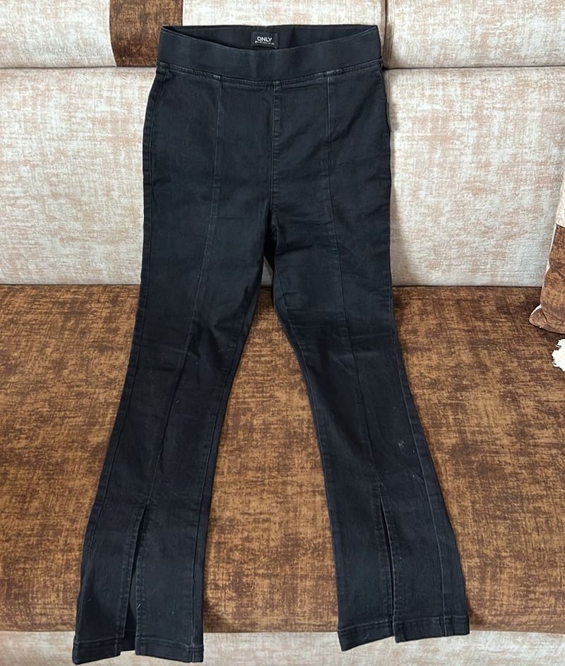 ONLY Black Split Flare Jeans