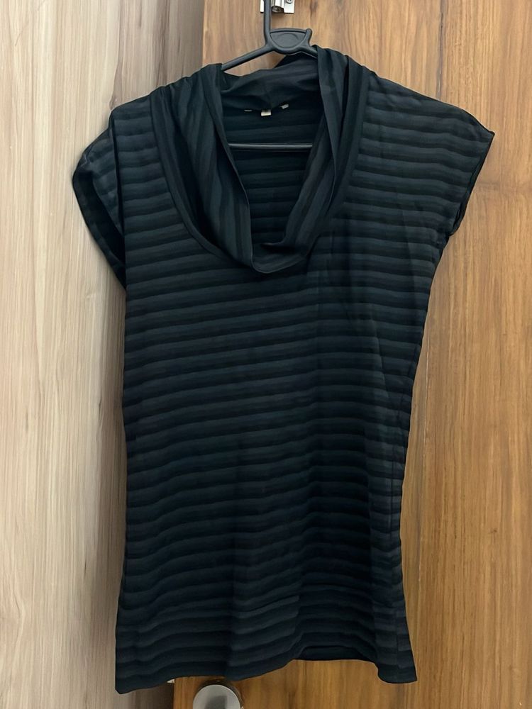 Striped Cowl Neck Top