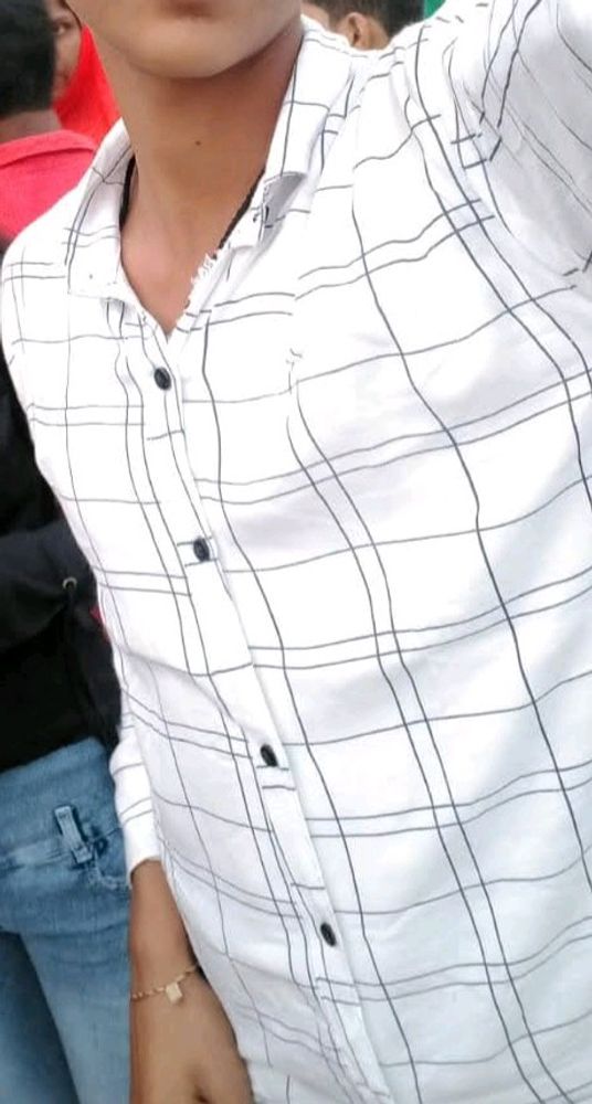 new white shirt 👕 for men with black print , S size