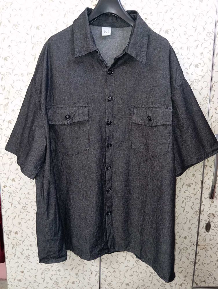 Men's Short Sleeve Denim Shirt
