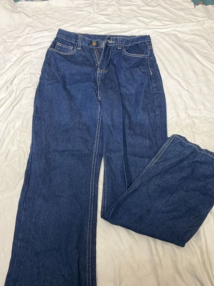 Classic Dark Wash Wide Leg Jeans