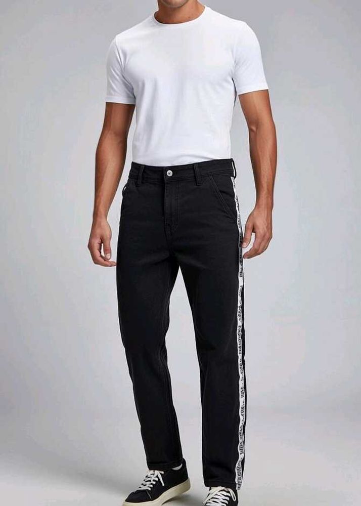 Black Side Stripe Jeans