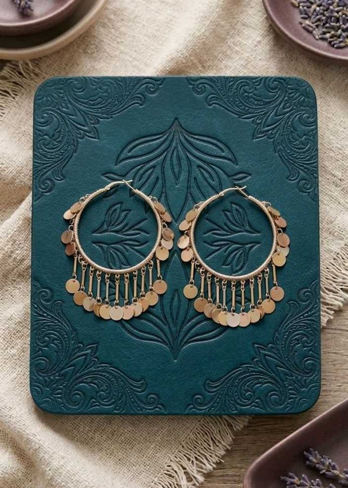 Boho Hoop Earrings with Coins