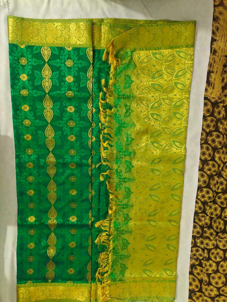Green &amp; Yellow Silk Saree